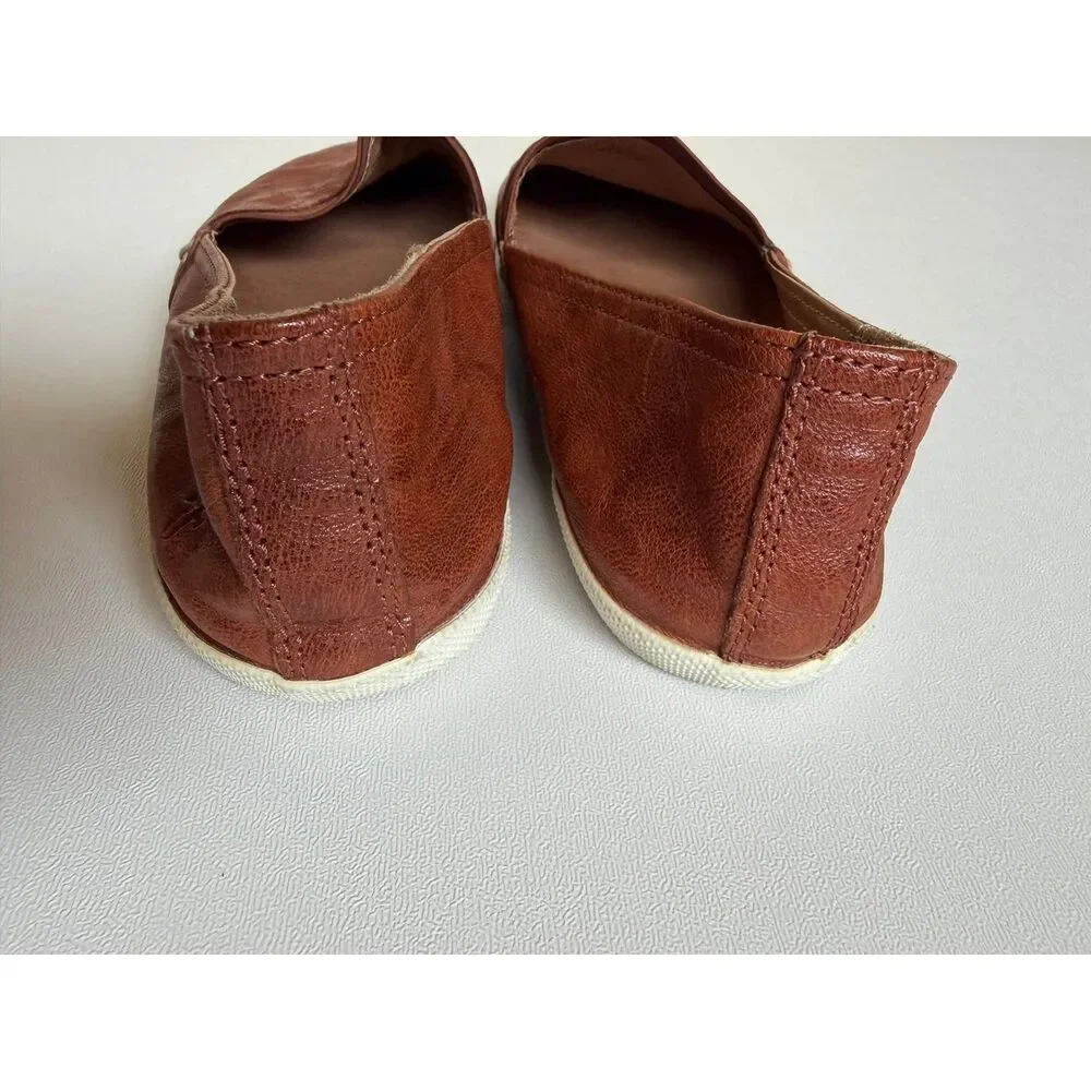 Frye Women's Cognac/Brown Melanie Slip-On Leather Sneakers Size 9.5